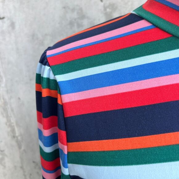 Eloquii Size 18 Striped Fit & Flare Midi Dress Bold Maximalist Dopamine Dressing - Picture 5 of 12